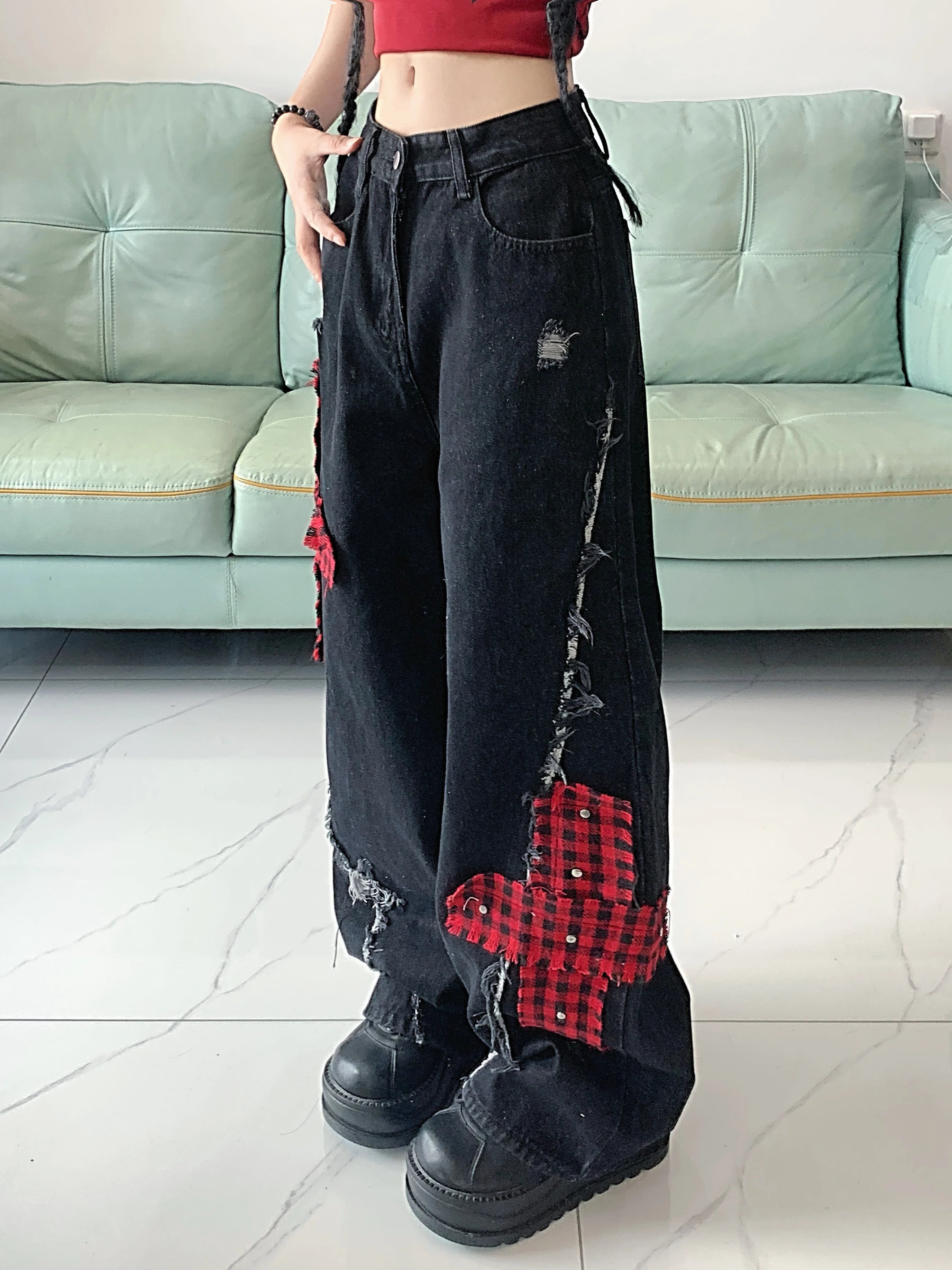 Punk Wide-Leg Jeans
